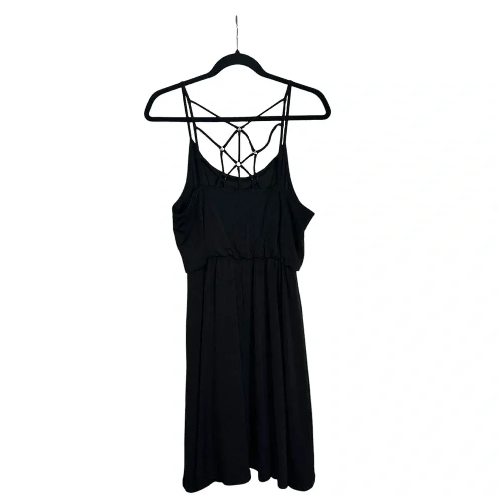 Maurices L Black Sleeveless Web Back Mini Dress - Picture 2 of 4